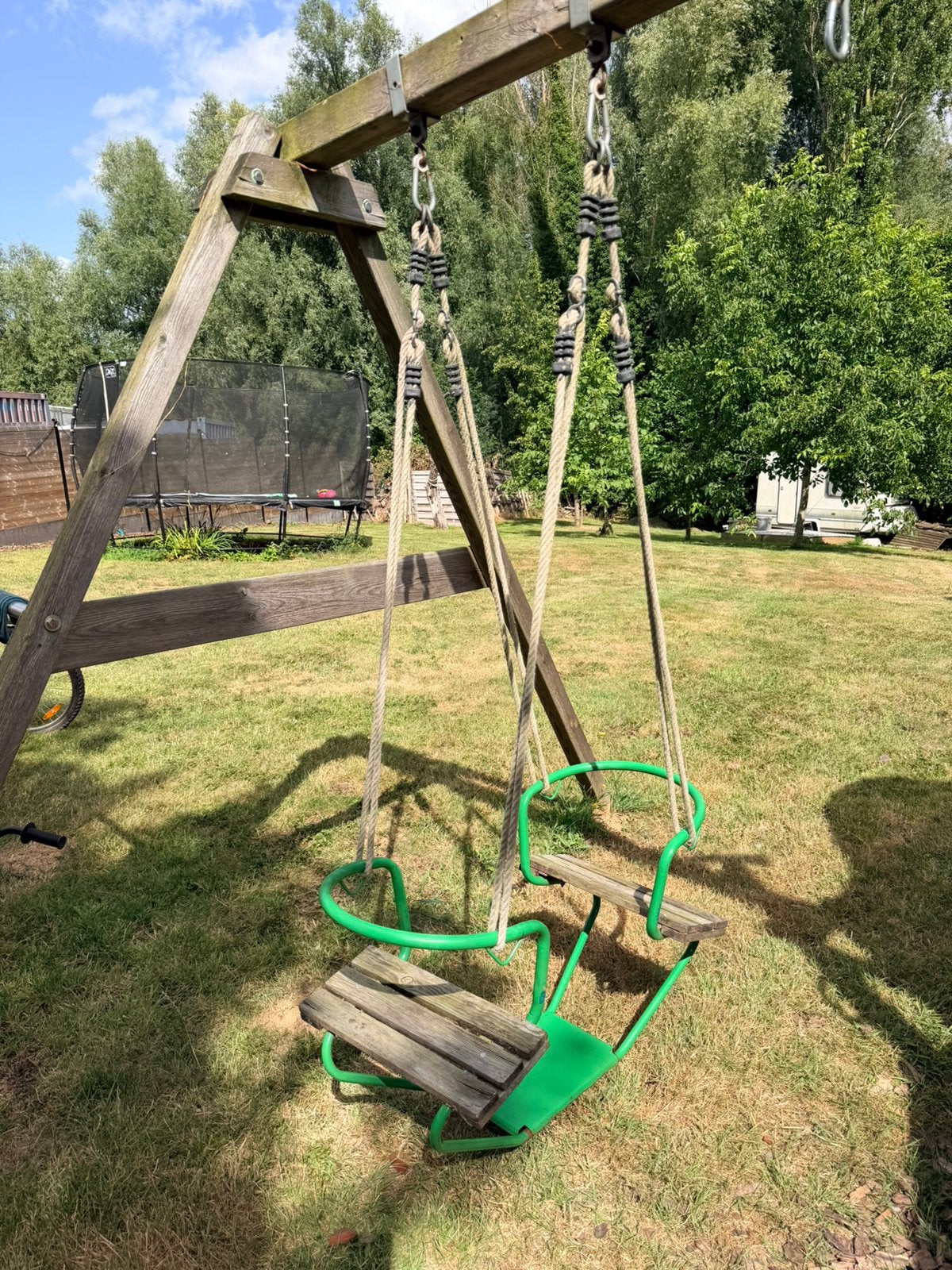 Nestschommel / Dubbele Kinderschommel – Groene schommel, Ophalen, Gebruikt