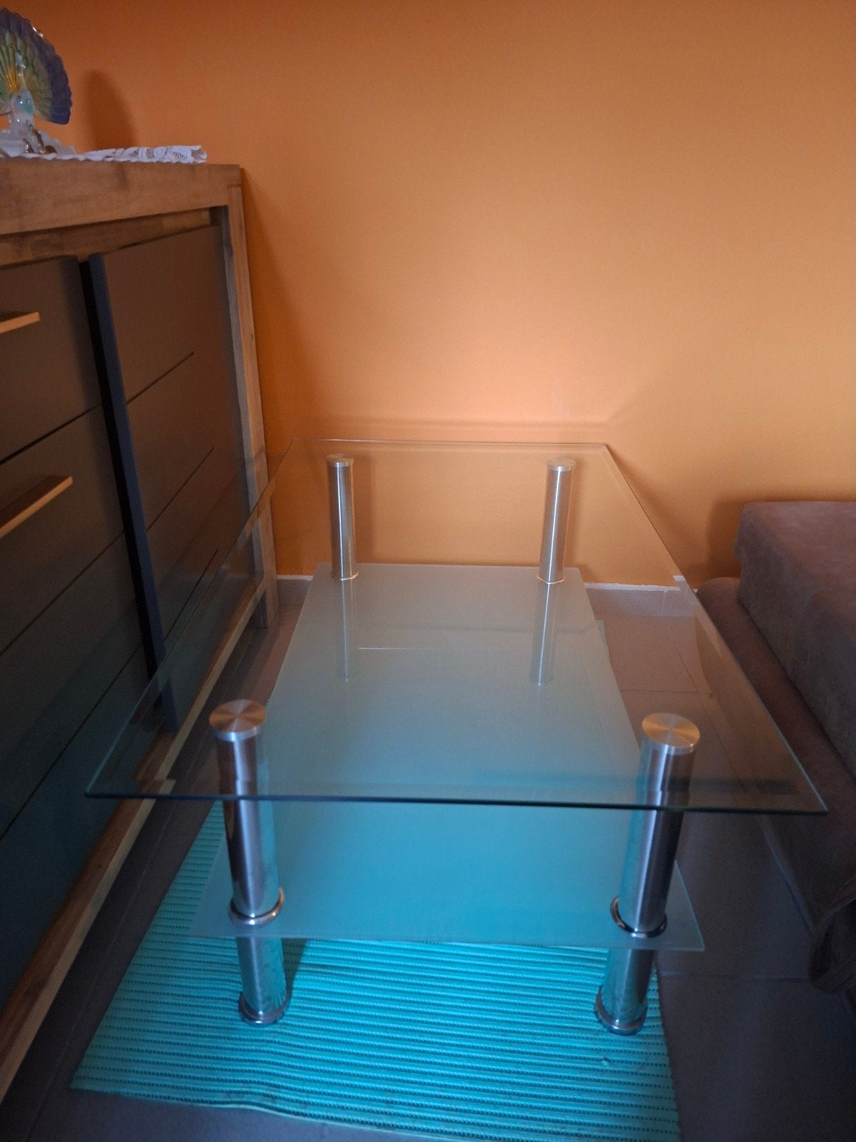glazen salontafel, Huis en Inrichting, Ophalen, Zo goed als nieuw