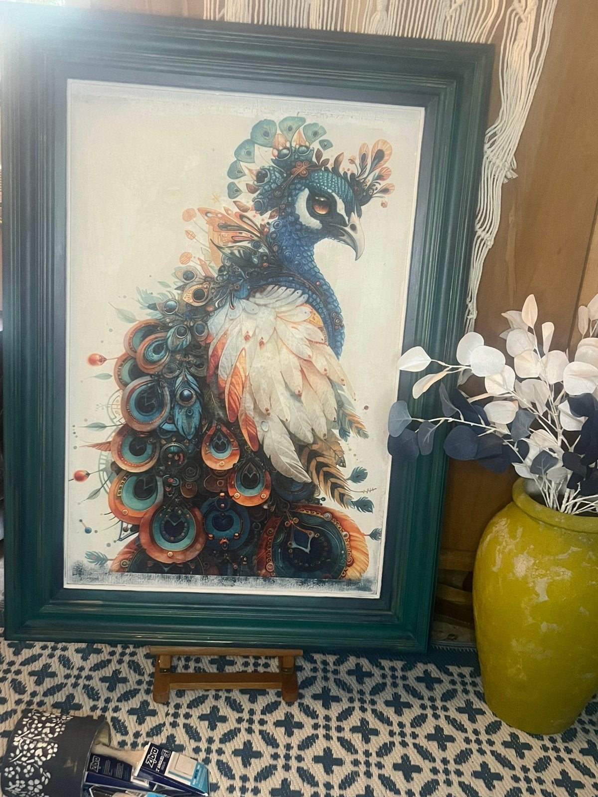 Schilderij Pauw, Ophalen