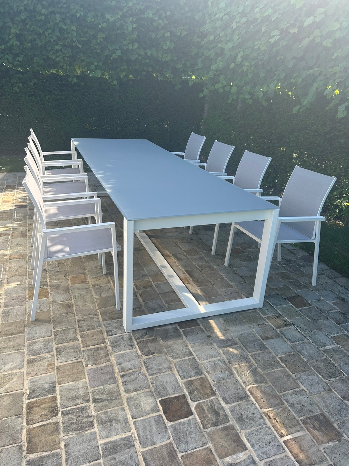 Alu tuinset Azur by Bristol 8 personen!, Tuin en Terras, Tuinsets en Loungesets, Ophalen, Zo goed als nieuw, Tuinset