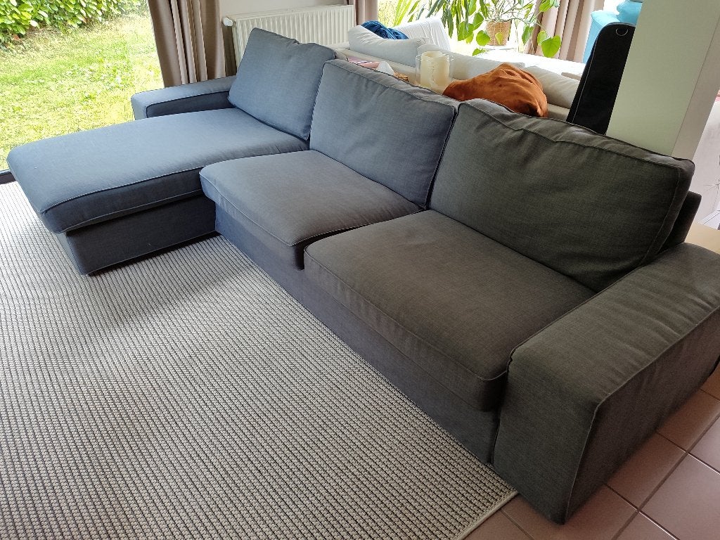 Canapé 4 places + méridienne Ikea Kivik, Ophalen, Gebruikt, Stof