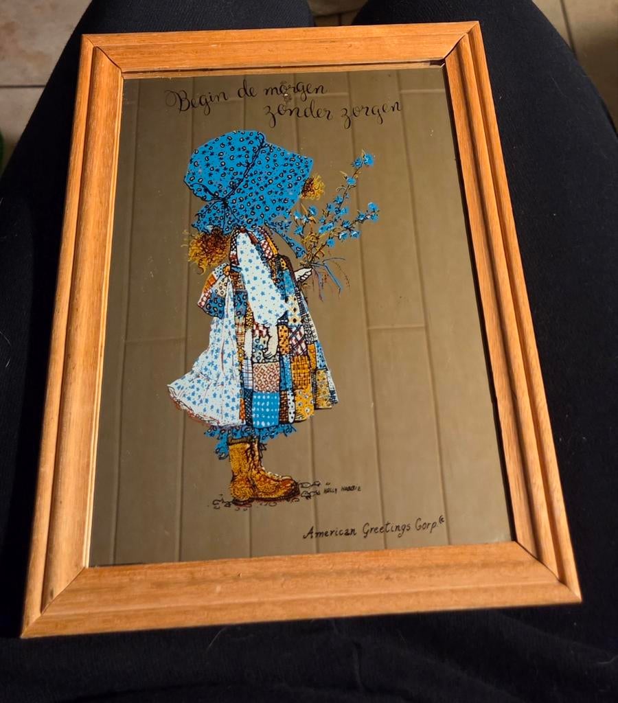 Vintage Holly Hobbie spiegel, Ophalen of Verzenden, Zo goed als nieuw, Rechthoekig