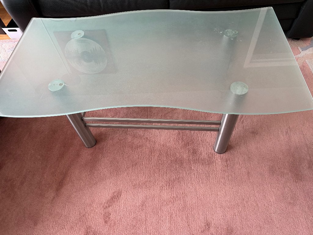 salontafel glas te koop, Minder dan 50 cm, Gebruikt, 50 tot 100 cm, Ophalen of Verzenden