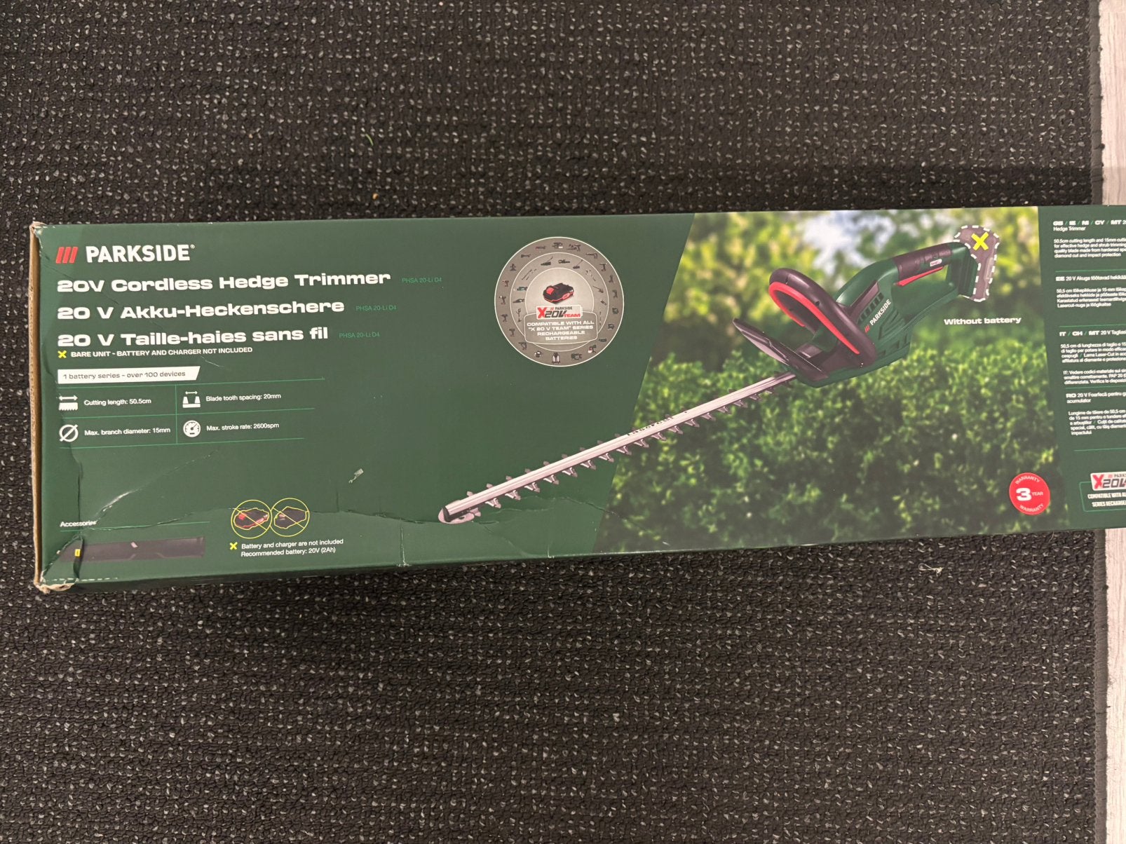 parkside 20V Accu Heggenschaar,, Tuin en Terras, Heggenscharen, Nieuw, Accu, Ophalen