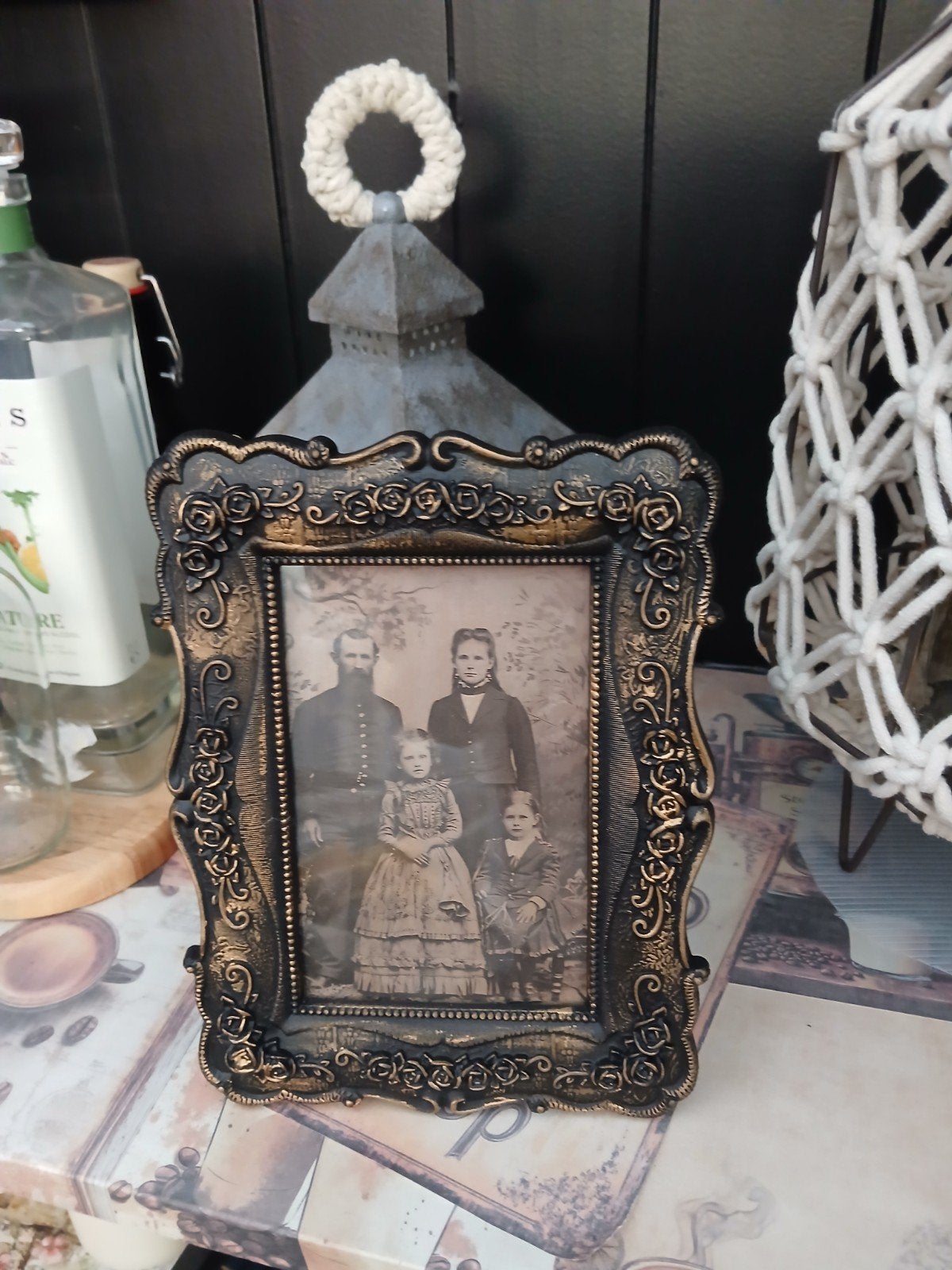 cadre photo shabby chiq, Maison & Meubles, Neuf, Fait main, Enlèvement ou Envoi, Noir
