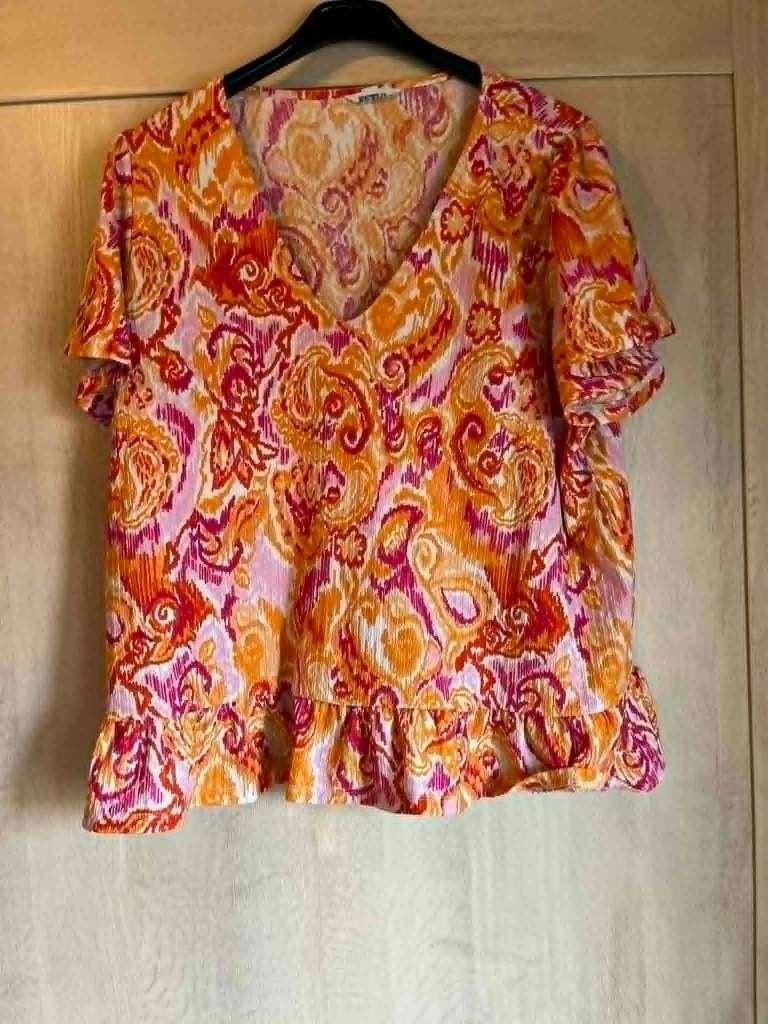 tshirt oranje roze ms mode xl 50, Kleding | Dames, Oranje, Zo goed als nieuw, MS Mode, Shirt of Top