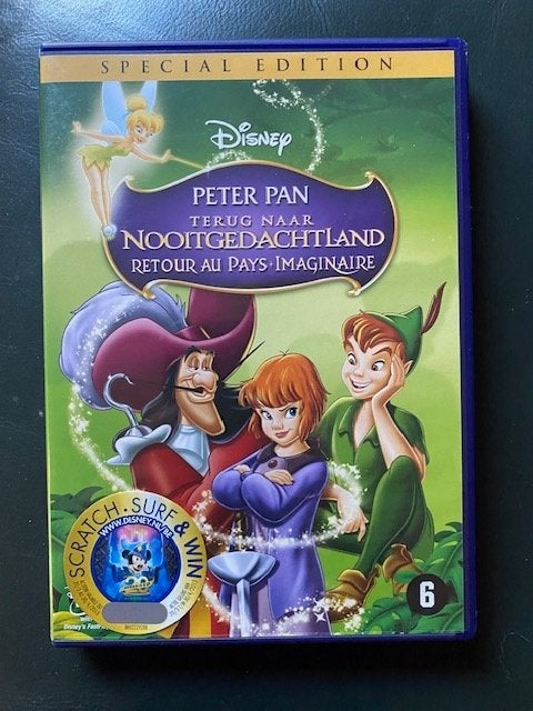 DVD Peter Pan Terug naar nooitgedachtland  van Disney, Cd's en Dvd's, Europees, Bonusmateriaal, Tekenfilm, Nederlands