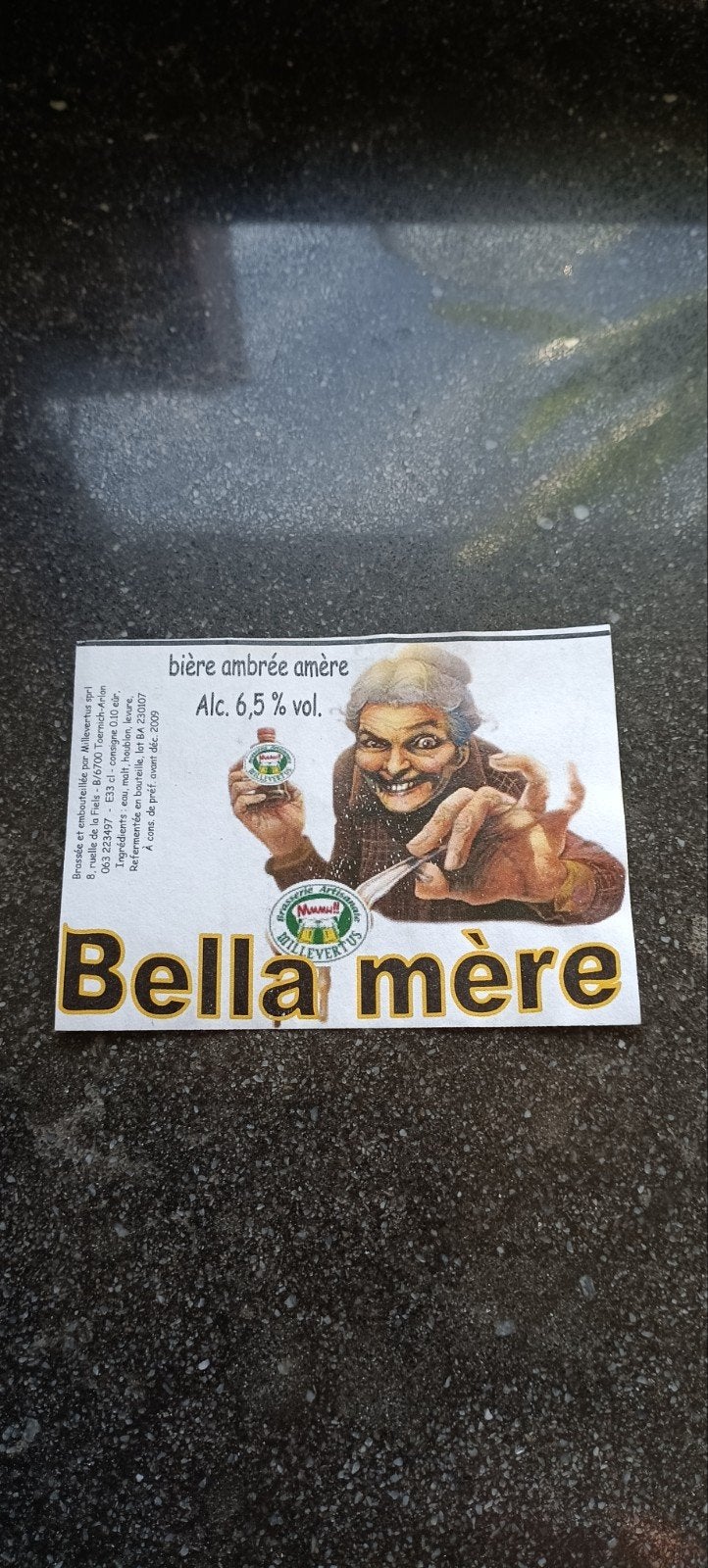 bieretiket bella mere br Millevertus Arlon, Verzamelen, Ophalen of Verzenden