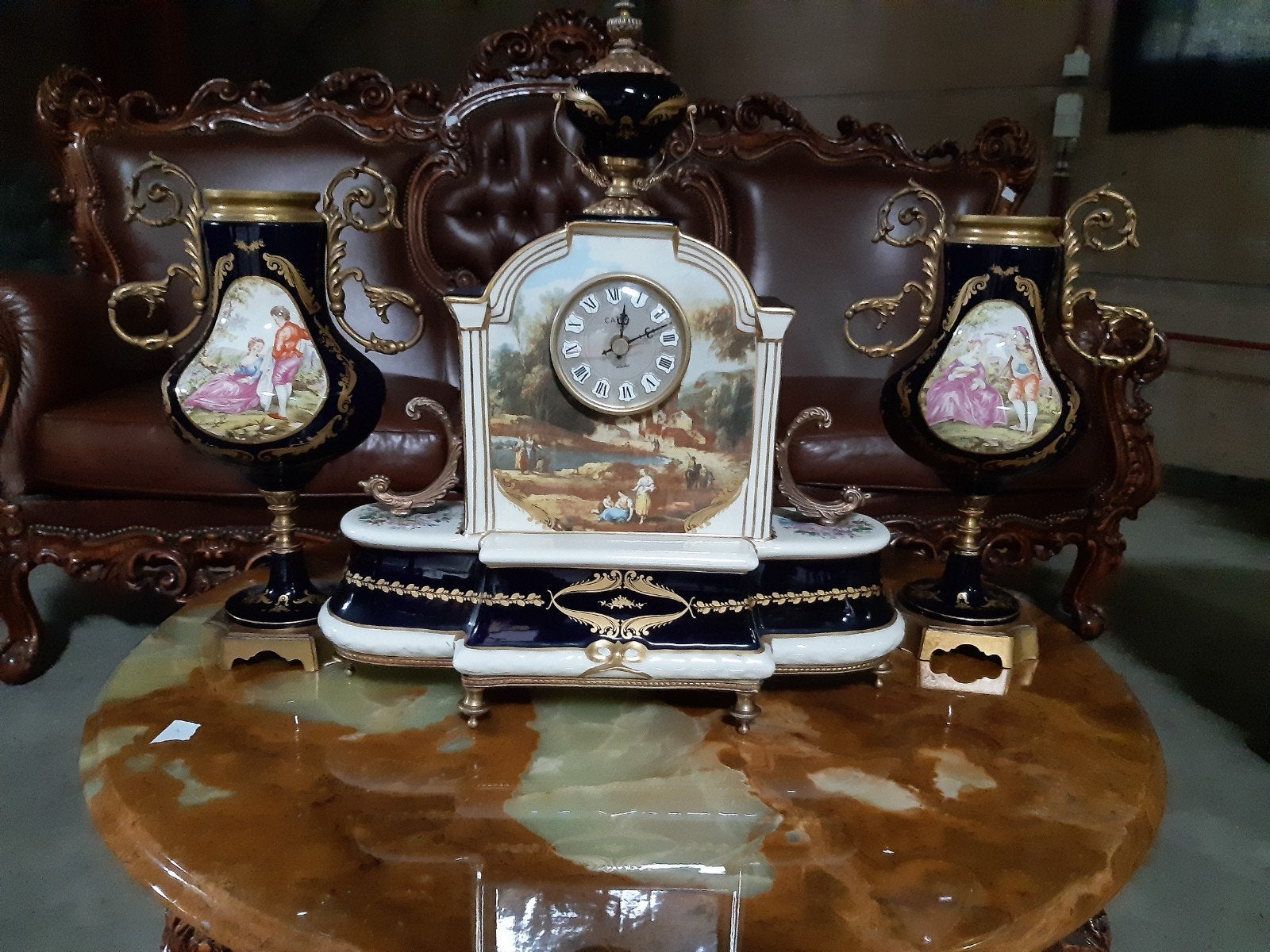 limoge schouwklok, Antiek en Kunst, Ophalen of Verzenden