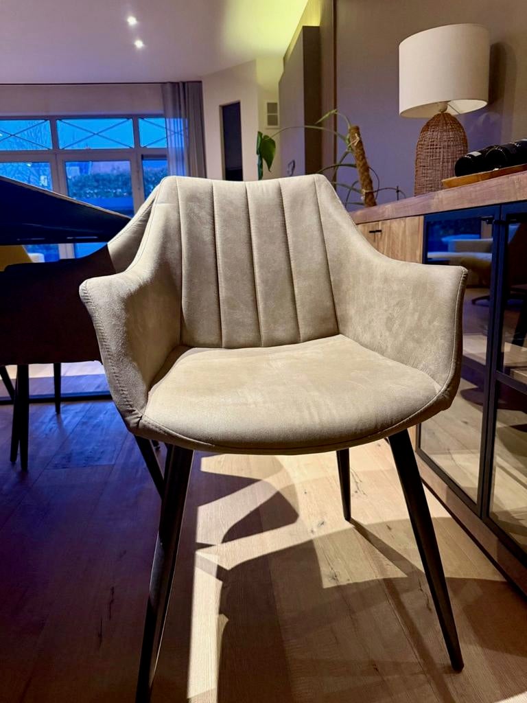 6 stoelen eettafel, Huis en Inrichting, Stoelen, Zo goed als nieuw, Vijf, Zes of meer stoelen, Overige materialen, Grijs, Ophalen