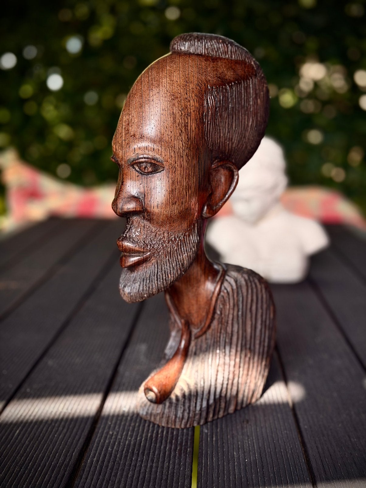 Buste africain sculpté à la main en bois de wengé – Kinshasa, Enlèvement ou Envoi