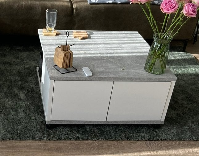 Salon tafel met lade, Maison & Meubles, Tables | Tables de salon, Neuf, Carré, Enlèvement, 50 à 100 cm