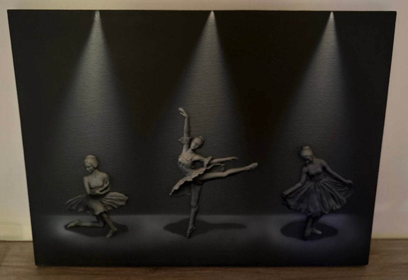 Schilderij 3D ballerina, Ophalen of Verzenden, Zo goed als nieuw, Schilderij