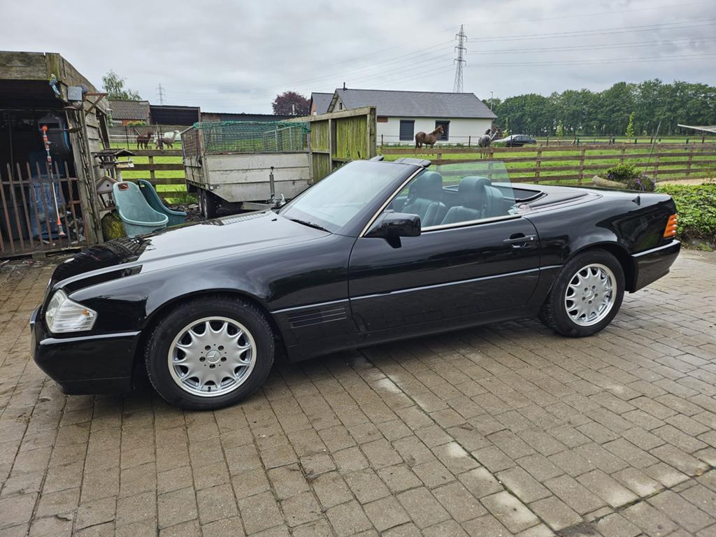 Oldtimer Mercedes 500SL, FullOption  , zwart, Cuir, Achat, Cabriolet, Noir
