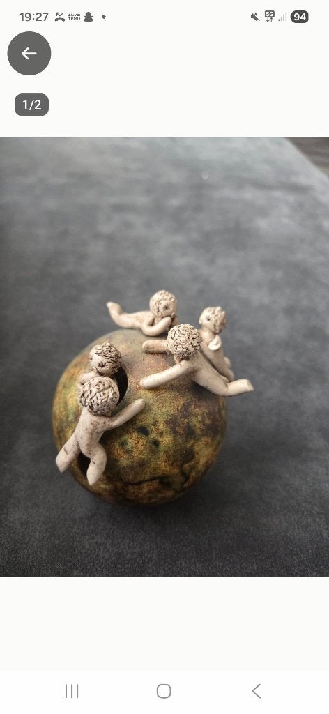 Prachtig Keramisch Sculptuur van Anne Canneel (1950-2017), Antiek en Kunst, Ophalen of Verzenden, Modern, Beeld, Bruin
