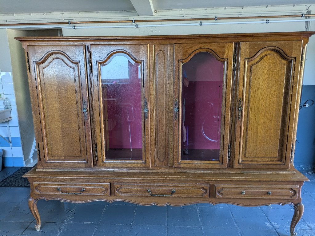 Ancien meuble de salon, Maison & Meubles, 200 cm ou plus, Chêne, Klassiek, Enlèvement