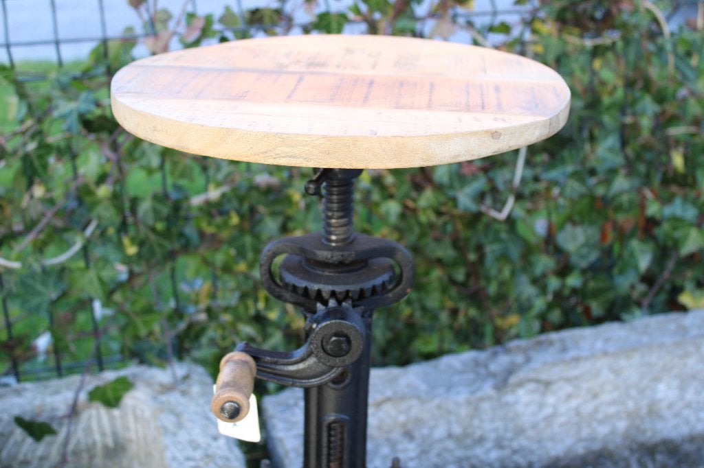 tabouret , pied industriel en fonte + manivelle, Maison & Meubles, Enlèvement, Réglable en hauteur, Neuf, Fer