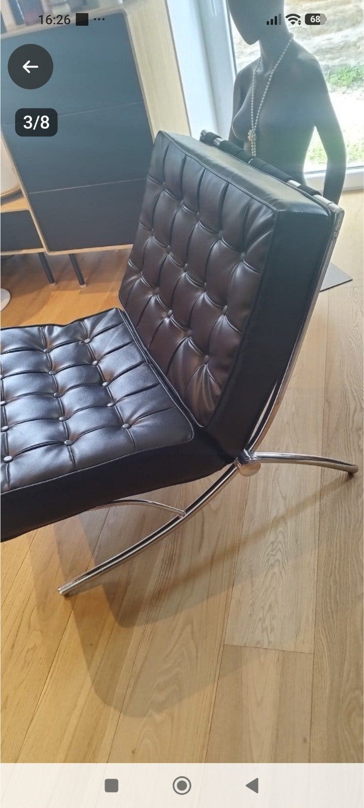fauteuil knoll Barcelona copie, Huis en Inrichting, Ophalen, Zo goed als nieuw