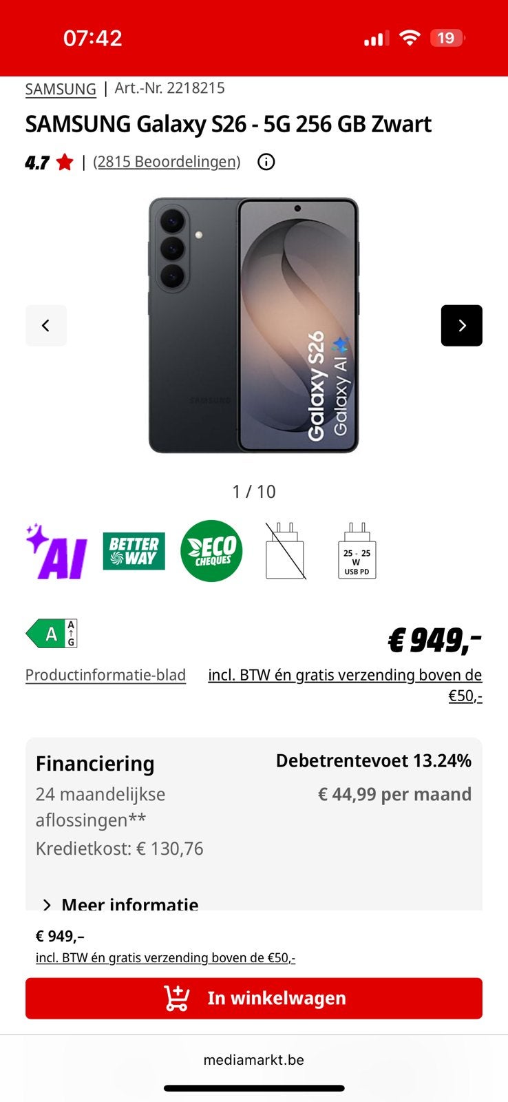 Samsung s26 garanti, Telecommunicatie, Ophalen, Nieuw