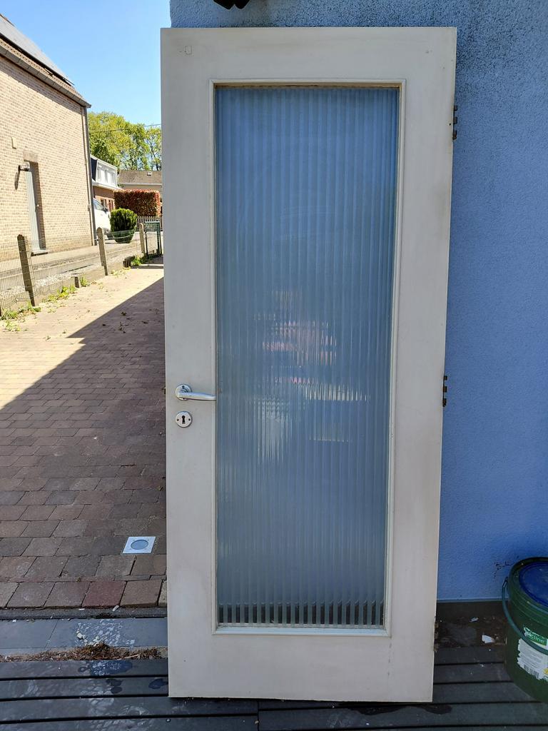 Gratis Vintage binnendeur, 75 à 150 cm, Enlèvement, Utilisé, Vitre comprise