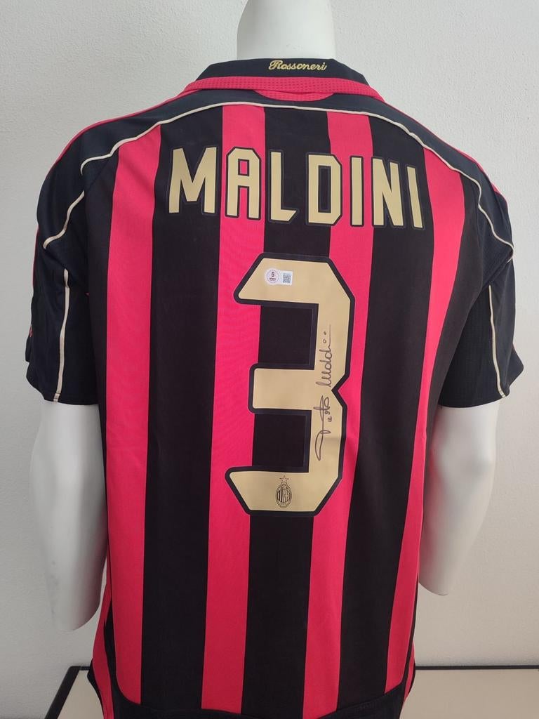 Paolo Maldini gesigneerd AC Milan shirt met Beckett coa, Ophalen of Verzenden, Nieuw, Shirt
