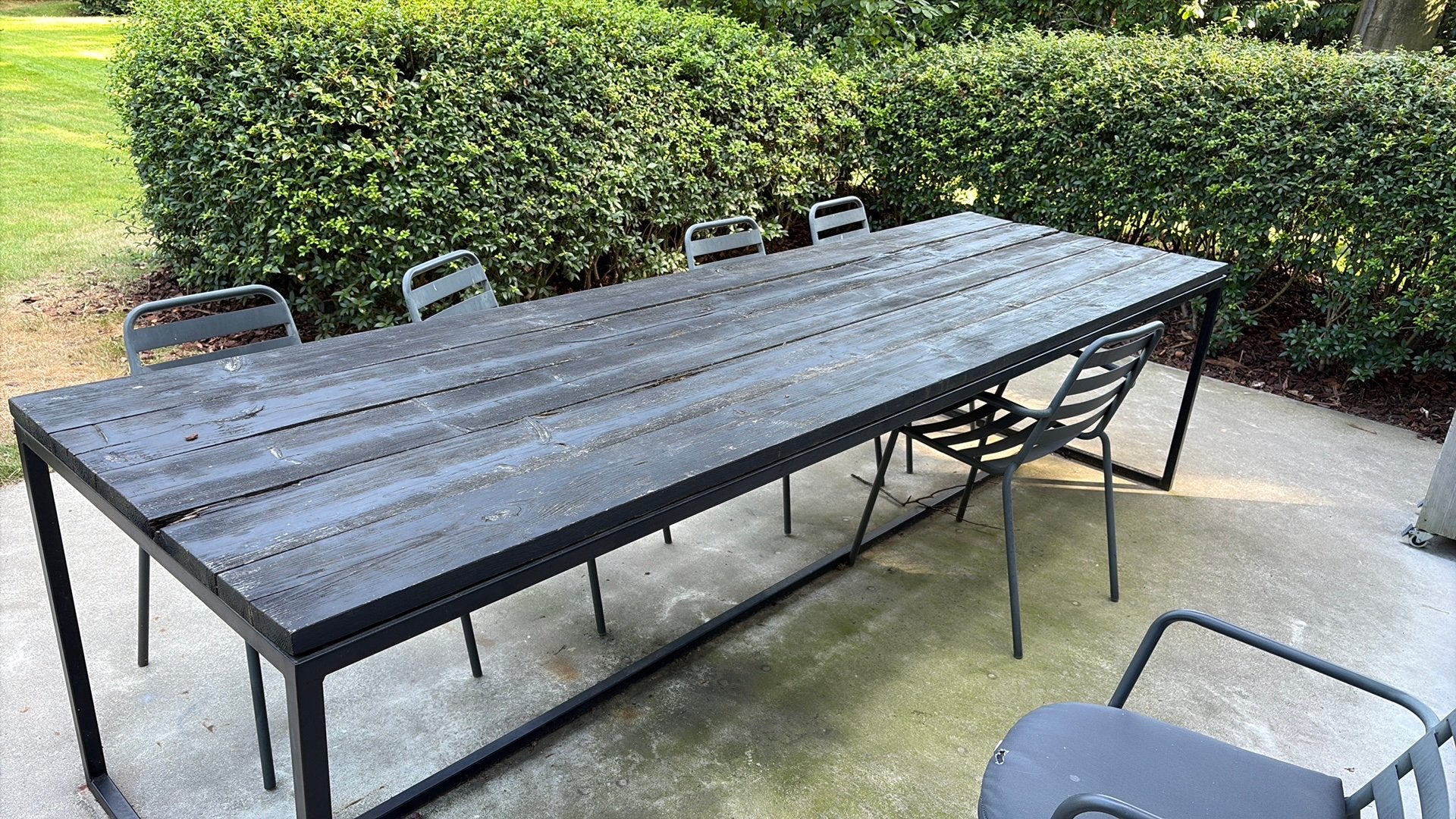 Stalen tafel gestel zwart outdoor, Jardin & Terrasse, Tables de jardin, Enlèvement, Comme neuf, Métal