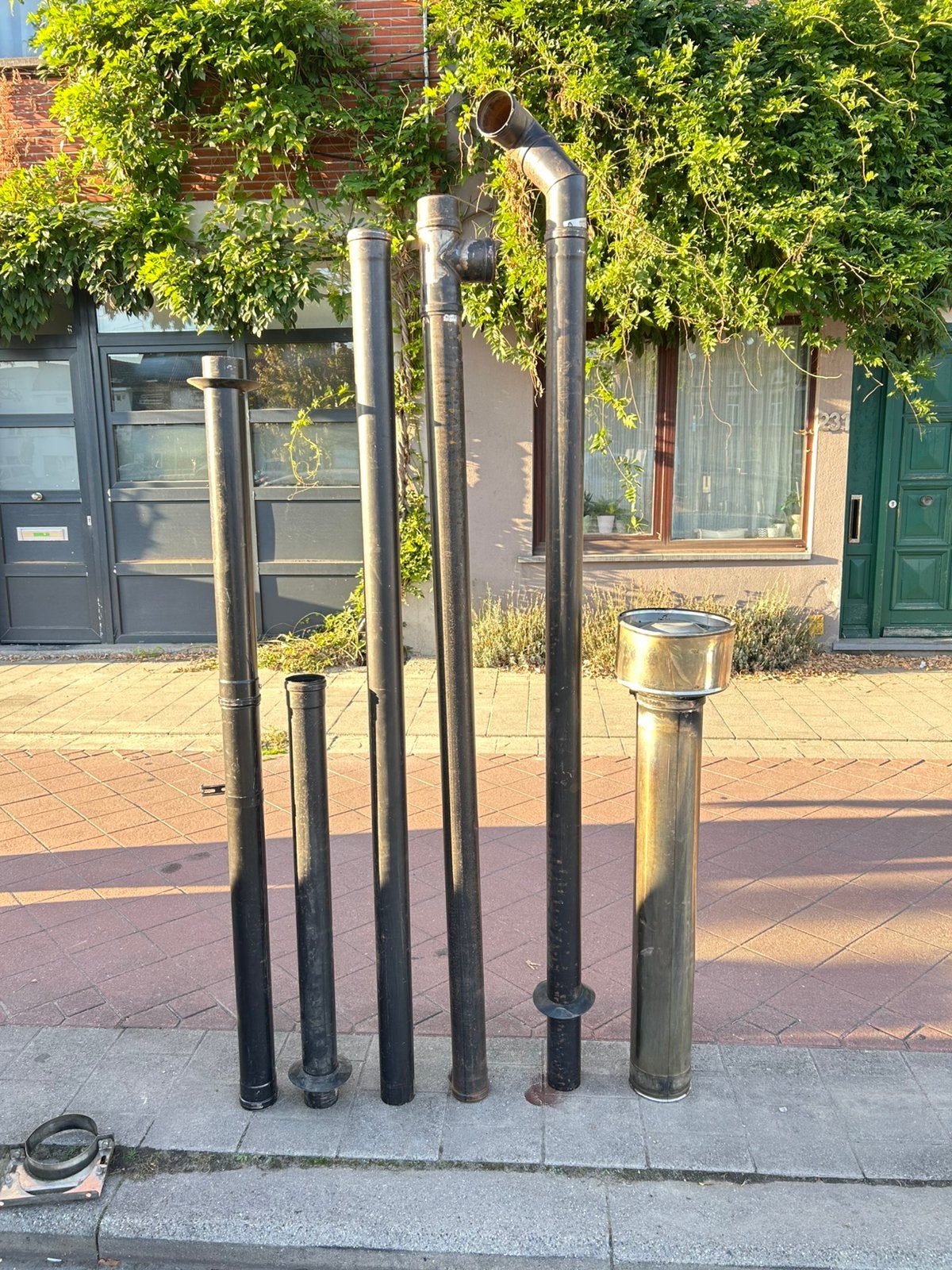 Pijpenset 100mm voor palletkachel, Enlèvement, Comme neuf