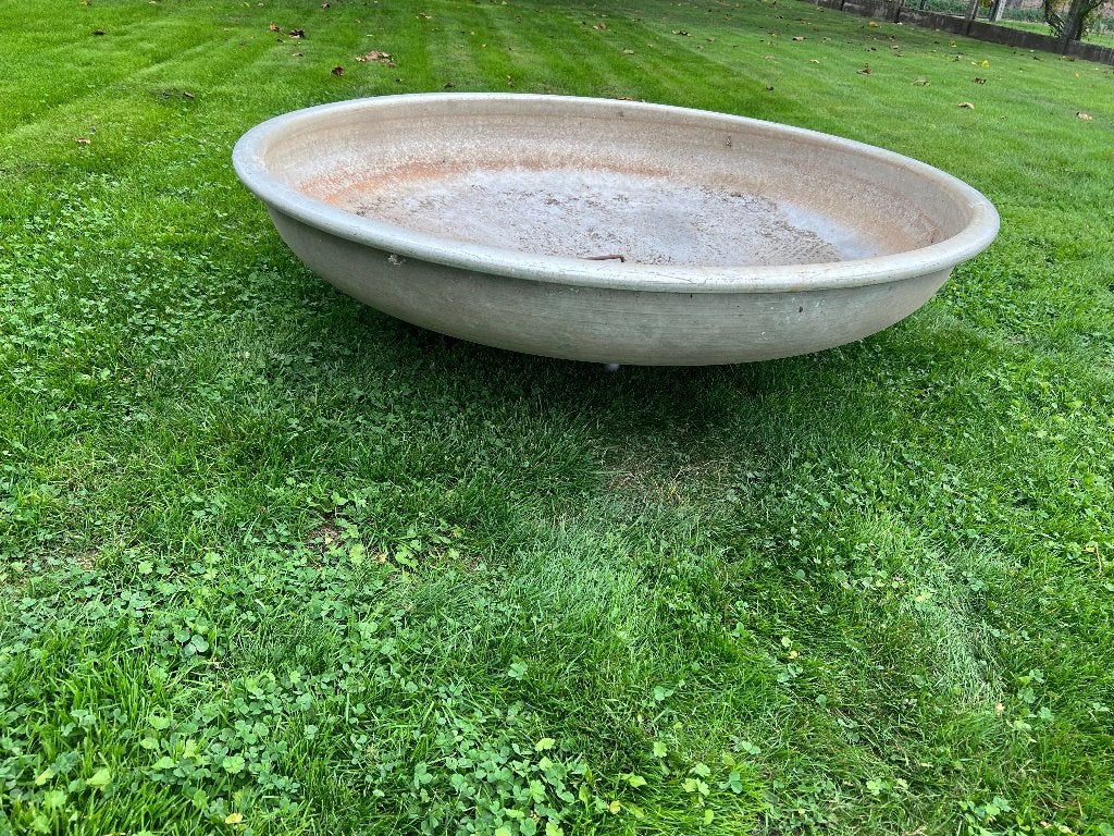 Grote ronde aluminium schotel op pootjes, Tuin en Terras, Ophalen, Gebruikt