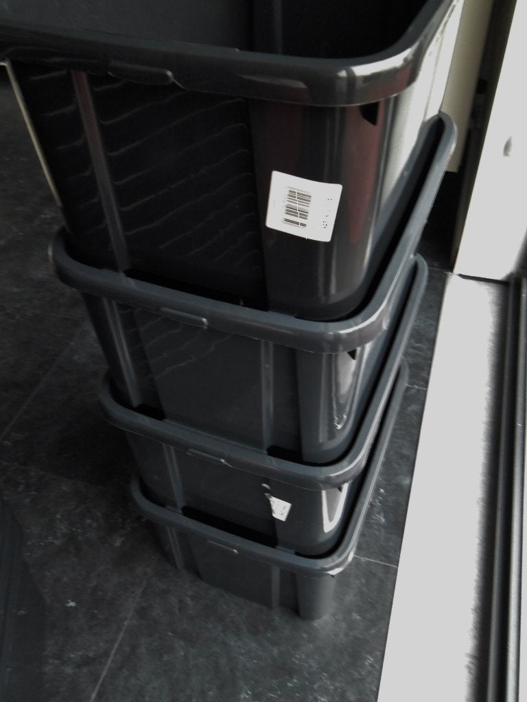 Stapelbakken-25L-NIEUW-50stuks(L44xH23xB34)prijs per stuk, Doe-het-zelf en Bouw, Kratten en Dozen, Ophalen of Verzenden, Nieuw