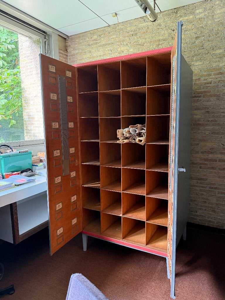 Authentieke architecten-plannenkast / archiefkast (vintage), Huis en Inrichting, Ophalen, Gebruikt
