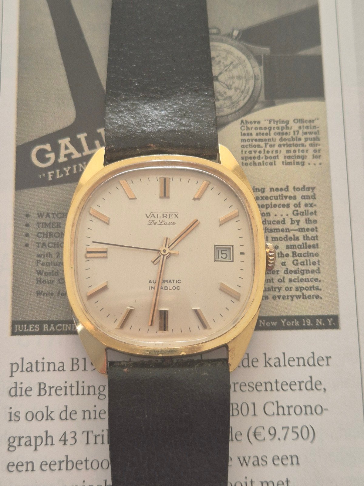 Valrex De Luxe Automatic – Vintage herenhorloge – ETA 2783, Overige merken, Staal, Verzenden, Polshorloge