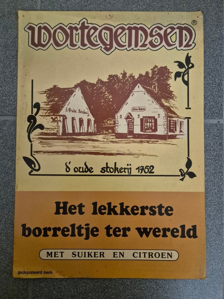 Plaque en carton Wortegem, Enlèvement ou Envoi, Utilisé, Panneau publicitaire