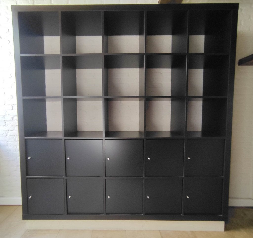 IKEA EXPEDIT 5x5 / KALLAX – 185x185 cm – 10 deuren + sokkel, Avec porte(s), 25 à 50 cm, Modern, strak en minimalistisch, 150 à 200 cm