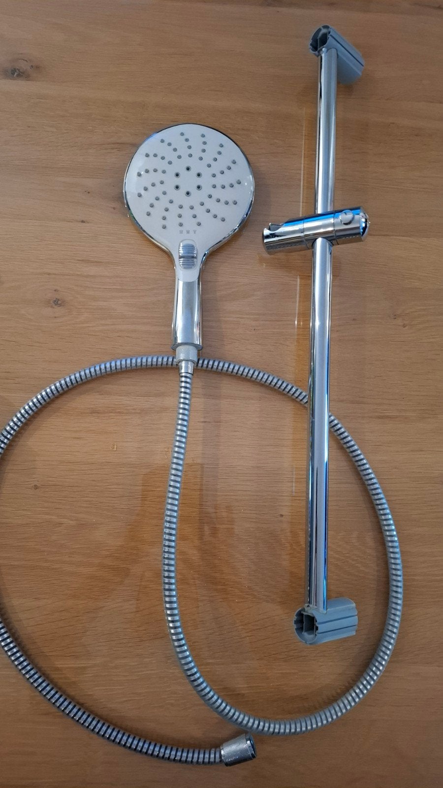 Handdouche met vestelbare stang, Ophalen of Verzenden, Gebruikt, Chroom, Douche