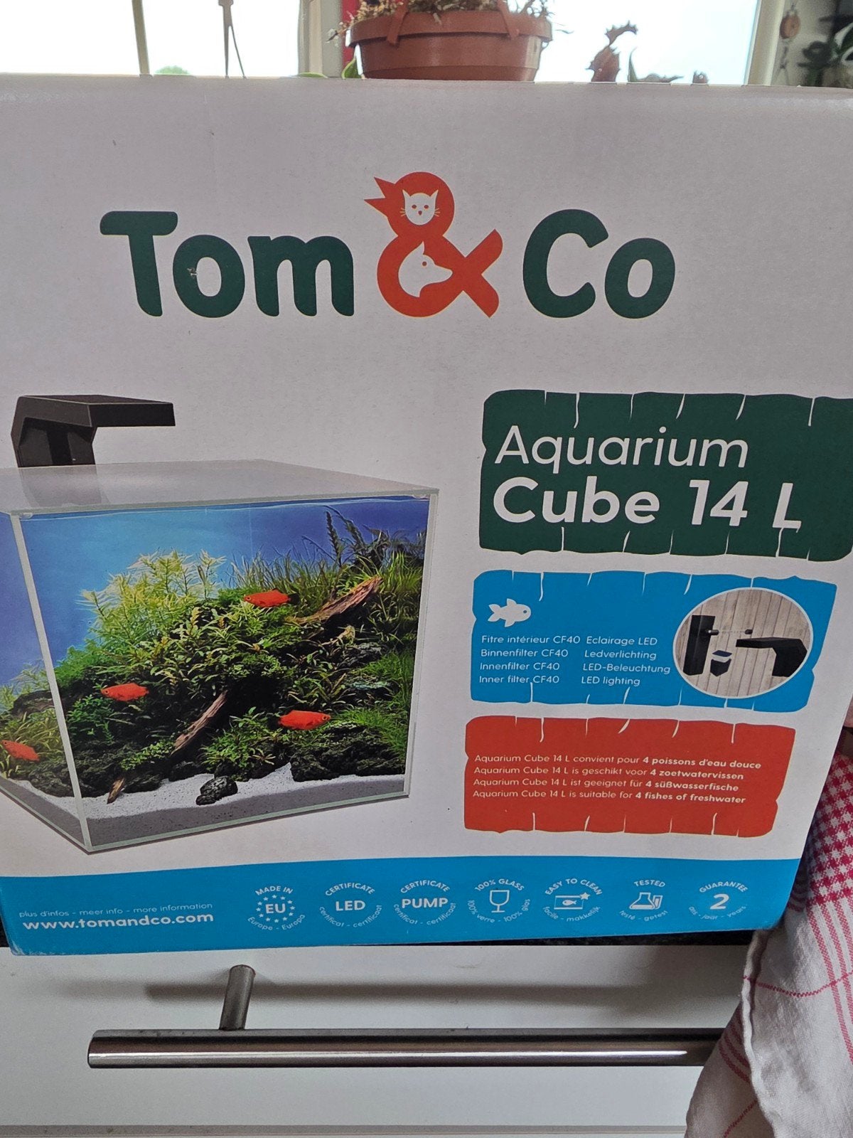 aquarium 14L, Dieren en Toebehoren, Ophalen, Inclusief deksel, Zo goed als nieuw, Filter