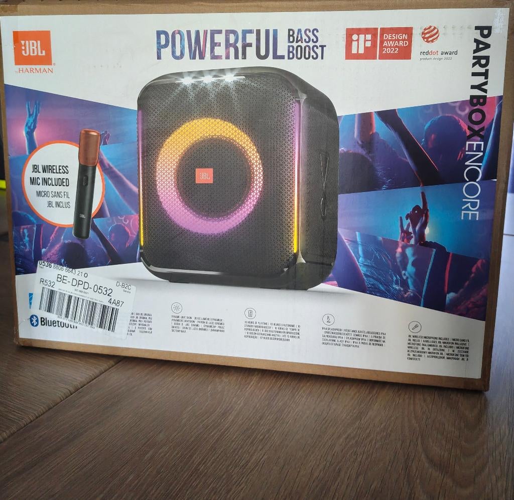 JBL partybox encore + 2 micros neufs (21 mois de garantie), TV, Hi-fi & Vidéo, Enceintes, Comme neuf, Ensemble surround complet