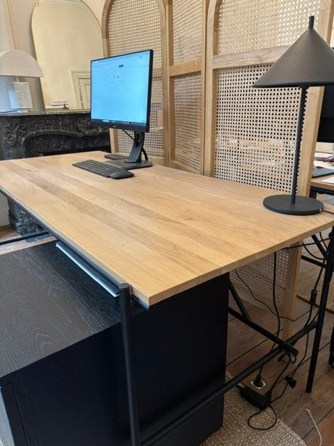 Bureau Ethnicraft eik naturel, Overige typen, Hout, Kabelgoot, Bruin