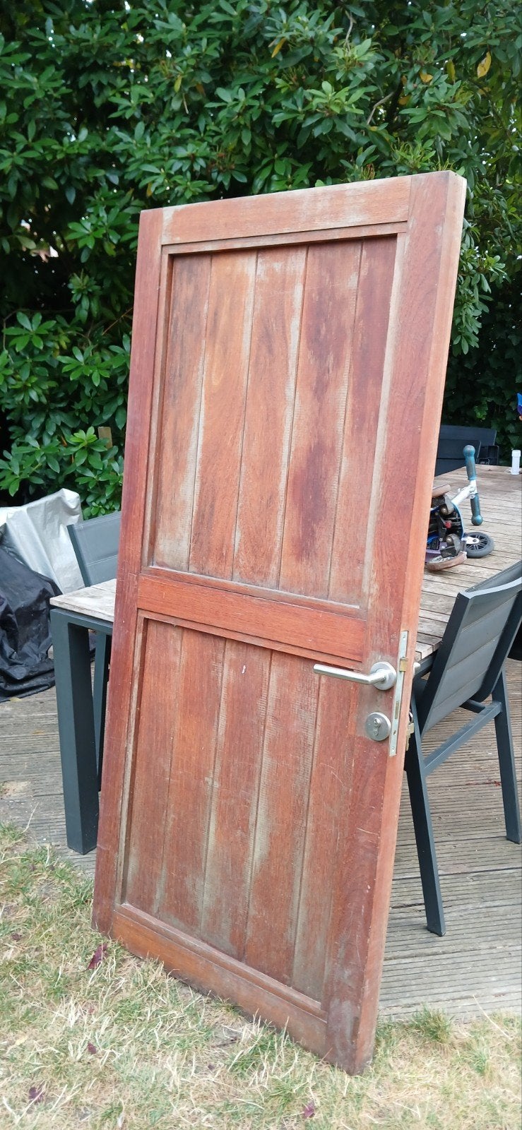Zijpoortje in Afzelia hout, Tuin en Terras, Tuinpoorten, Ophalen, Gebruikt, Minder dan 100 cm, Draaipoort