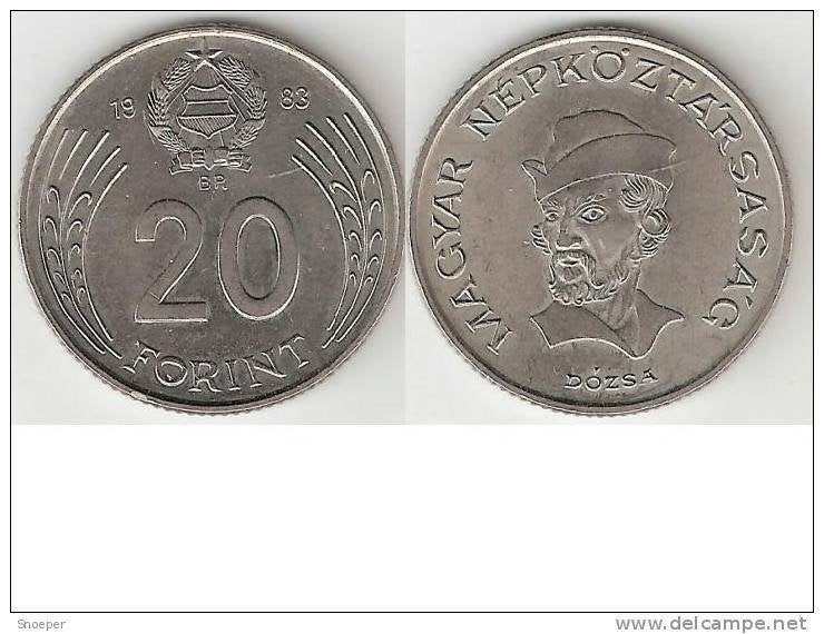 hungary 20 forint 1983 km 630 xf+, Verzenden, Hongarije, Losse munt