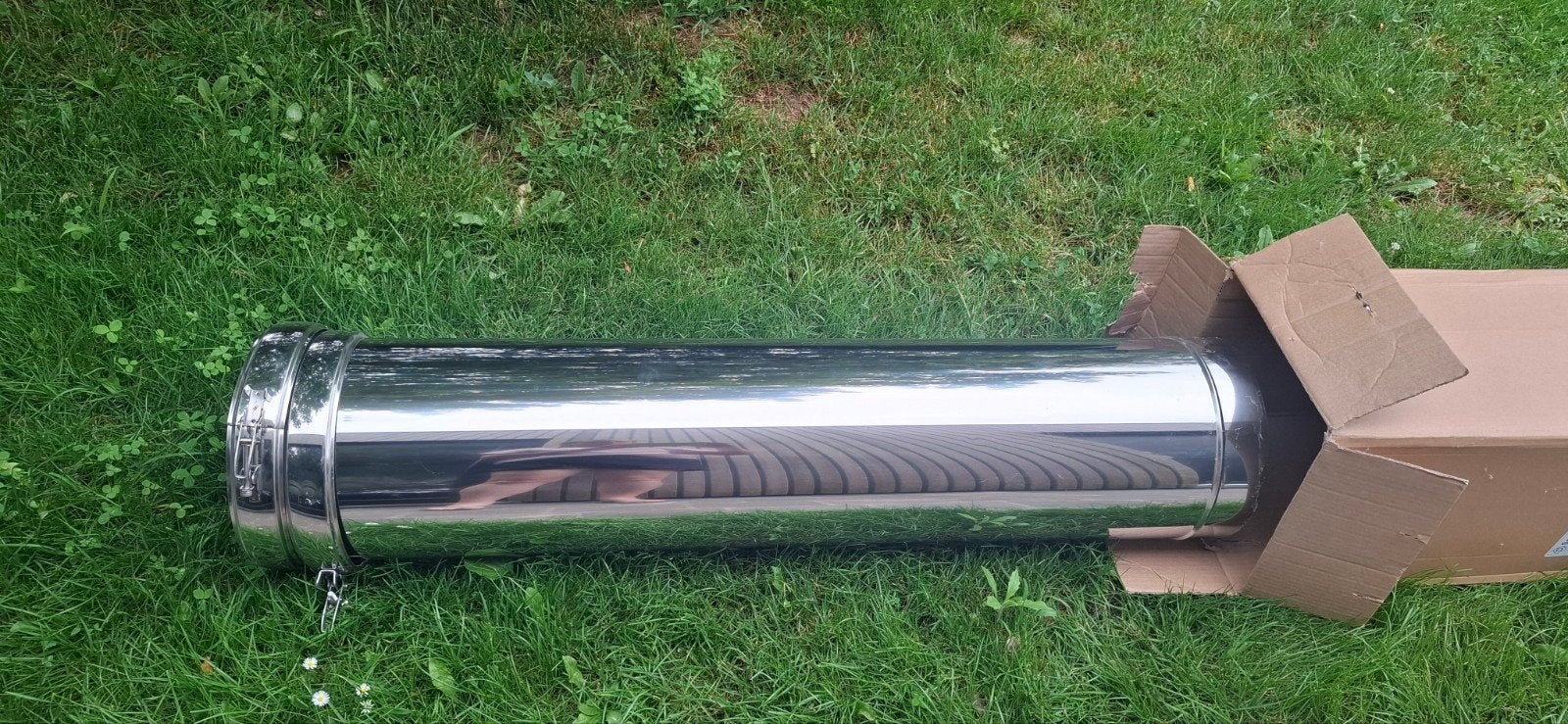 Dubbelwandig rookkanaal inox 180/230 + 2 beugels, Huis en Inrichting, Kachels, Ophalen
