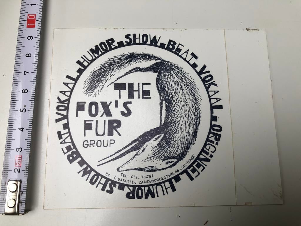 Sticker muziekgroep The fox’s fur group, Verzamelen, Ophalen of Verzenden, Nieuw, Overige typen
