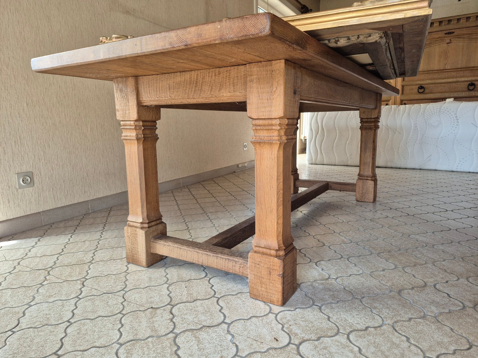 Table intemporelle en chêne - qualité, 200 cm ou plus, Comme neuf, 100 à 150 cm, Enlèvement