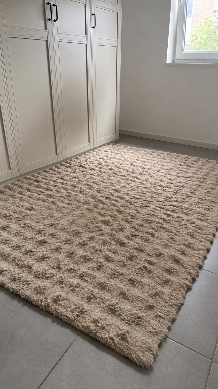 Tapis beige, Beige, 100 à 150 cm, Utilisé, Rectangulaire