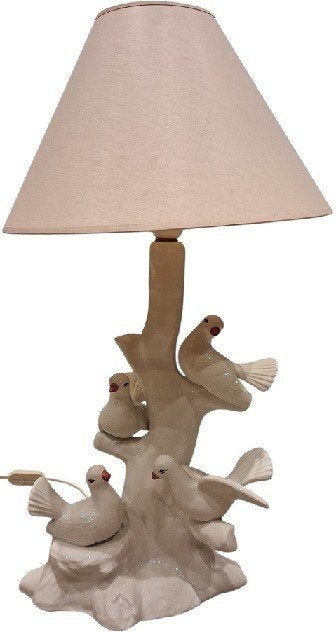 Italiaanse keramieken lamp met vogels, Antiek en Kunst, Ophalen