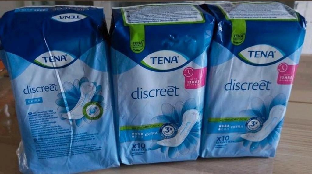10 paquets de 10 serviettes Tena Discreet 5 gouttes, Divers, Enlèvement ou Envoi, Neuf