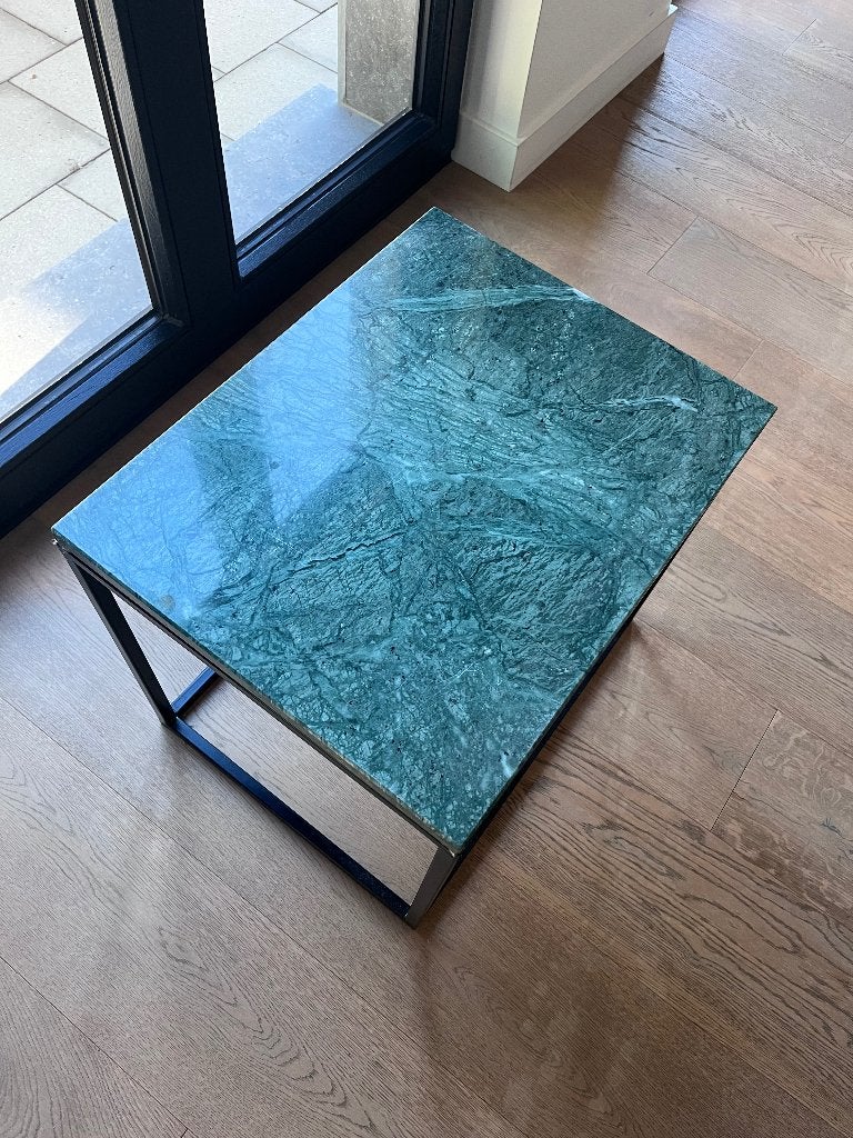 Bijzettafel green marble new, Huis en Inrichting, Ophalen, Minder dan 55 cm, Nieuw, Rechthoekig