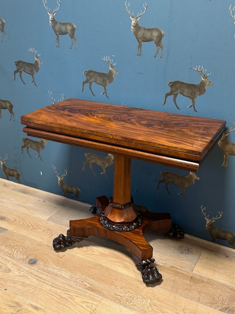 Antieke mahonie speeltafel / theetafel / wandtafel, Antiek en Kunst, Ophalen of Verzenden