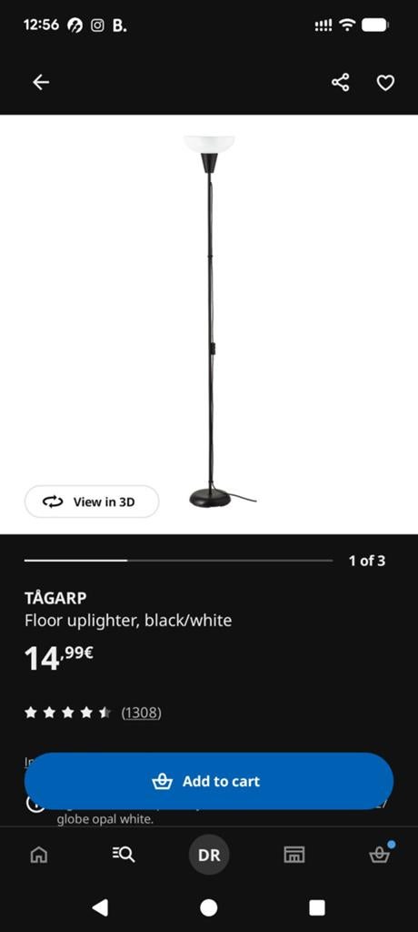 Lampe/lampe sur pied Ikea Tagårp, Enlèvement