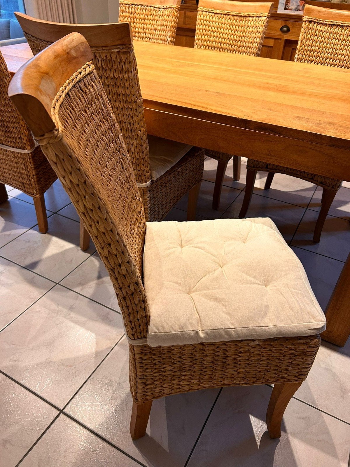 6 stoelen in gevlochten bananenblad, Huis en Inrichting, Ophalen