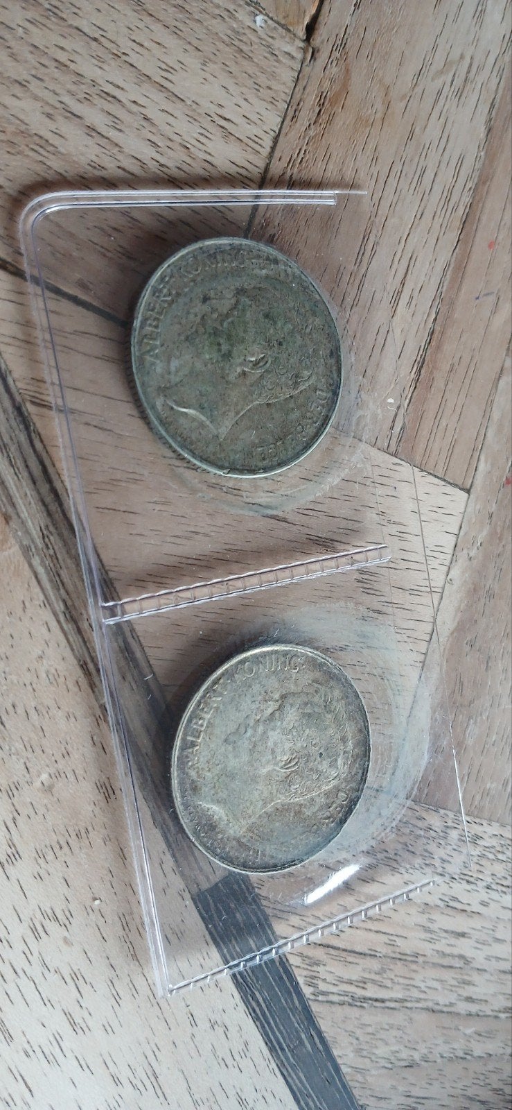 2 stuks – 2 Francs 1911 – Albert I (G.P. Evrard), Ophalen of Verzenden, Gebruikt